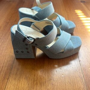Jessica Simpson Denim Blue Platform Heels